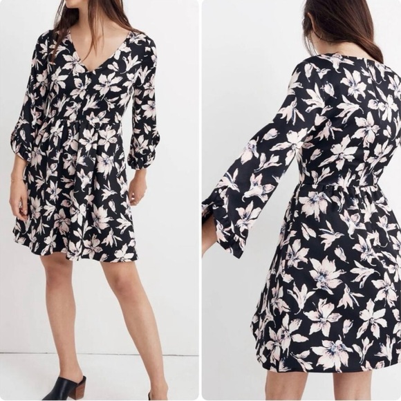 Madewell Dresses & Skirts - MADEWELL Moonblossom Ruffle Sleeve Pink Orchid Dress